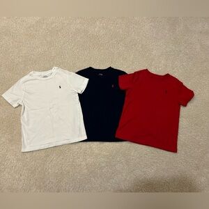 Polo Ralph Lauren Boy’s Short-SleeveT-Shirt Bundle in White, Navy, Red in Size 7